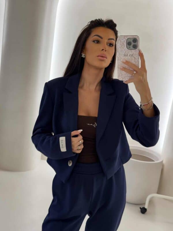 Marynarka dresowa SLIM - granatowa