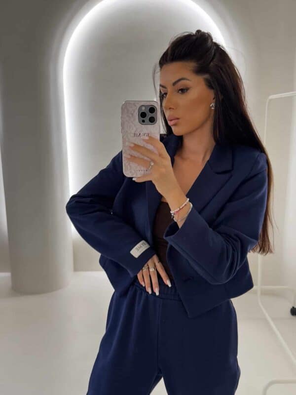 Marynarka dresowa SLIM - granatowa