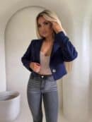 Marynarka dresowa SLIM - granatowa