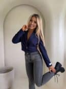 Marynarka dresowa SLIM - granatowa
