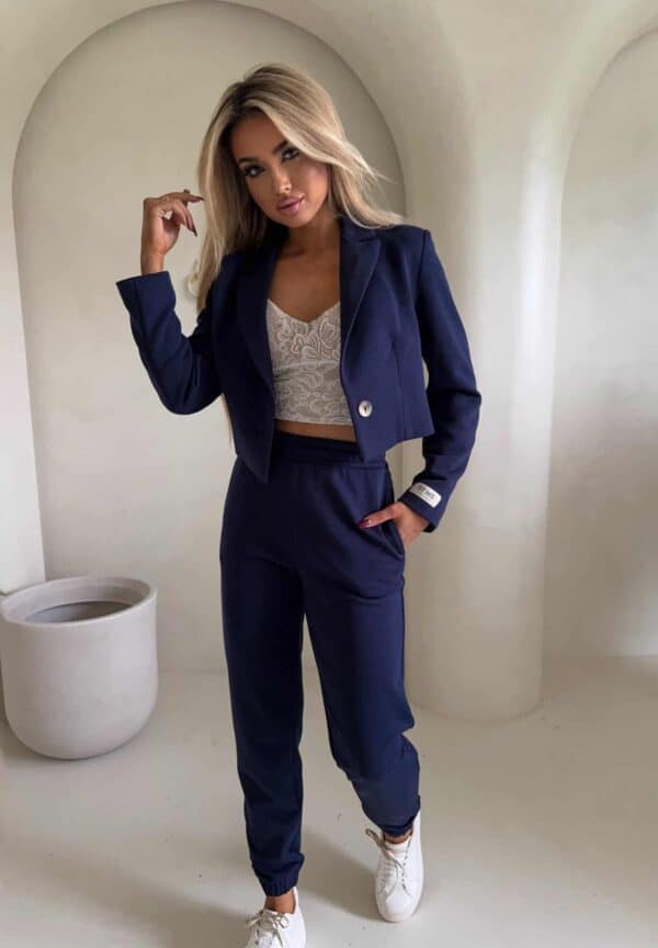 Marynarka dresowa SLIM - granatowa
