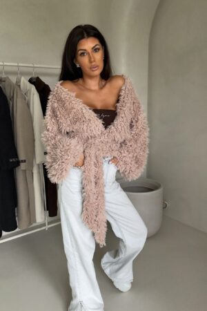 Bluzka KAIRA SHAGGY – jasny beż