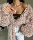 Bluzka KAIRA SHAGGY – jasny beż