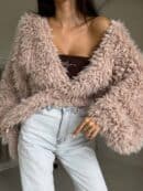 Bluzka KAIRA SHAGGY – jasny beż