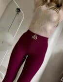 Legginsy FIT logo - bordowe