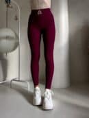 Legginsy FIT logo - bordowe