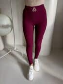 Legginsy FIT logo - bordowe