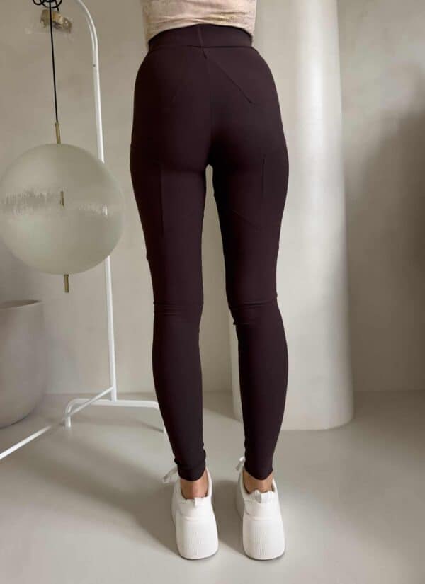 Legginsy FIT logo - czekoladowe