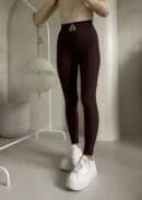 Legginsy FIT logo - czekoladowe
