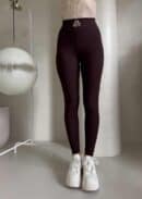 Legginsy FIT logo - czekoladowe