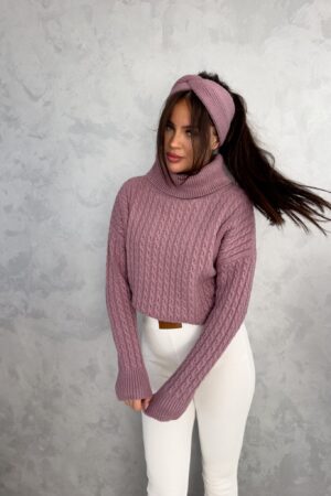 Sweter golf INKO - ametyst