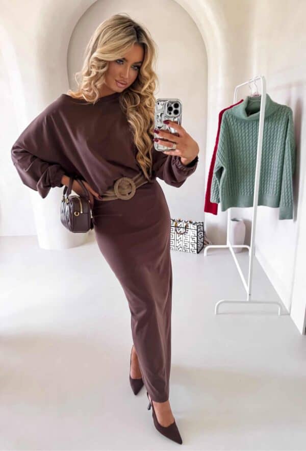 Komplet POLINA – czekoladowy