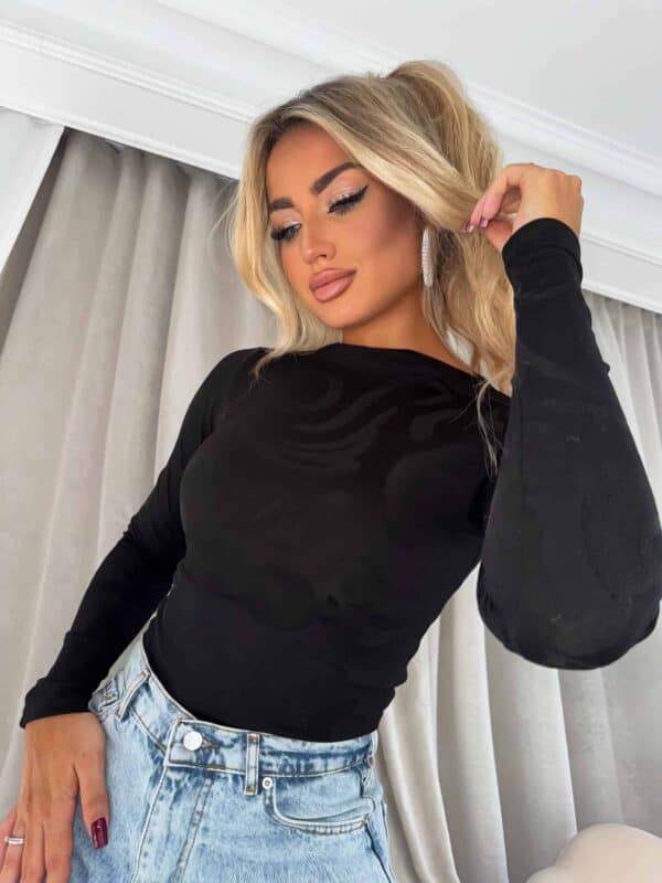 Bluzka SABRINA pianka - czarna Bluzka SABRINA pianka - czarna