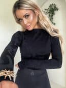 Bluzka SABRINA pianka - czarna Bluzka SABRINA pianka - czarna