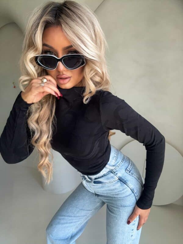 Bluzka SABRINA pianka - czarna Bluzka SABRINA pianka - czarna