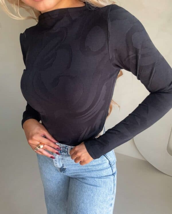 Bluzka SABRINA pianka - czarna Bluzka SABRINA pianka - czarna