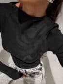 Bluzka SABRINA pianka - czarna Bluzka SABRINA pianka - czarna