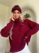 Sweter golf LAVER - bordowy