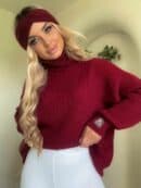 Sweter golf LAVER - bordowy