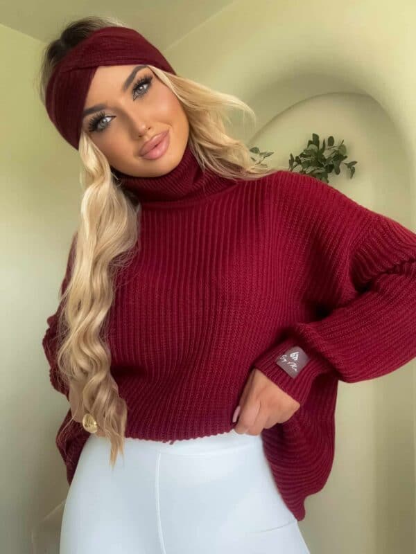 Sweter golf LAVER - bordowy