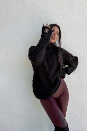 Sweter golf LAVER - czarny