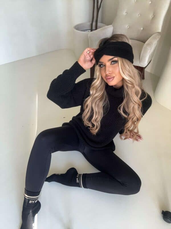 Sweter golf LAVER - czarny