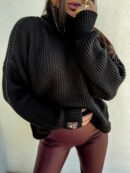 Sweter golf LAVER - czarny