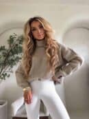 Sweter golf LAVER - beżowy