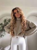 Sweter golf LAVER - beżowy