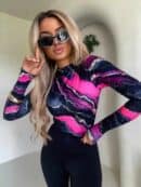 Bluzka SKIN MARMUREK – czarno-różowy