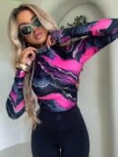 Bluzka SKIN MARMUREK – czarno-różowy