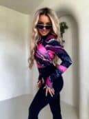 Bluzka SKIN MARMUREK – czarno-różowy