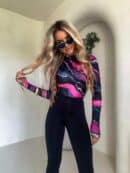 Bluzka SKIN MARMUREK – czarno-różowy