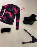 Bluzka SKIN MARMUREK – czarno-różowy