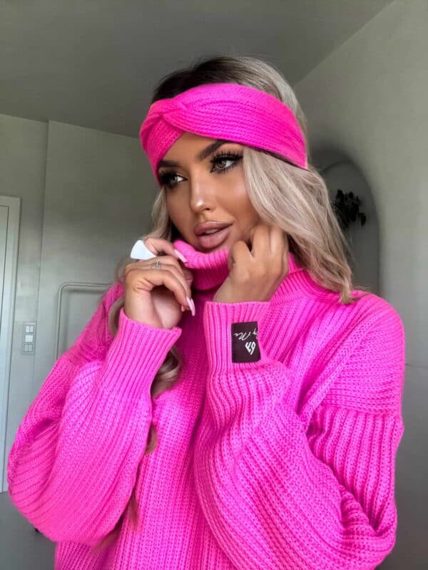 Sweter golf LAVER - barbi róż