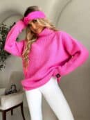 Sweter golf LAVER - barbi róż