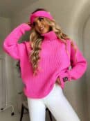 Sweter golf LAVER - barbi róż