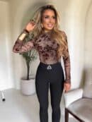 Bluzka SKIN IV transparent print las – czekoladowa Bluzka SKIN IV transparent print las – czekoladowa