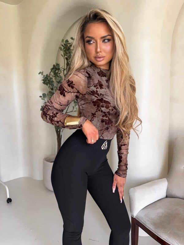 Bluzka SKIN IV transparent print las – czekoladowa Bluzka SKIN IV transparent print las – czekoladowa