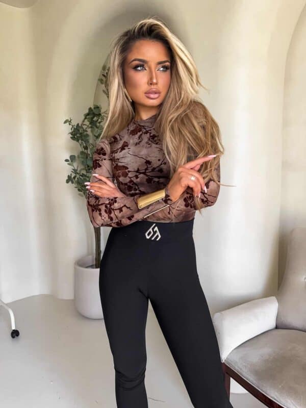 Bluzka SKIN IV transparent print las – czekoladowa Bluzka SKIN IV transparent print las – czekoladowa