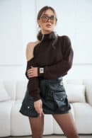 Sweter damski BG Gigi | gorzka czekolada