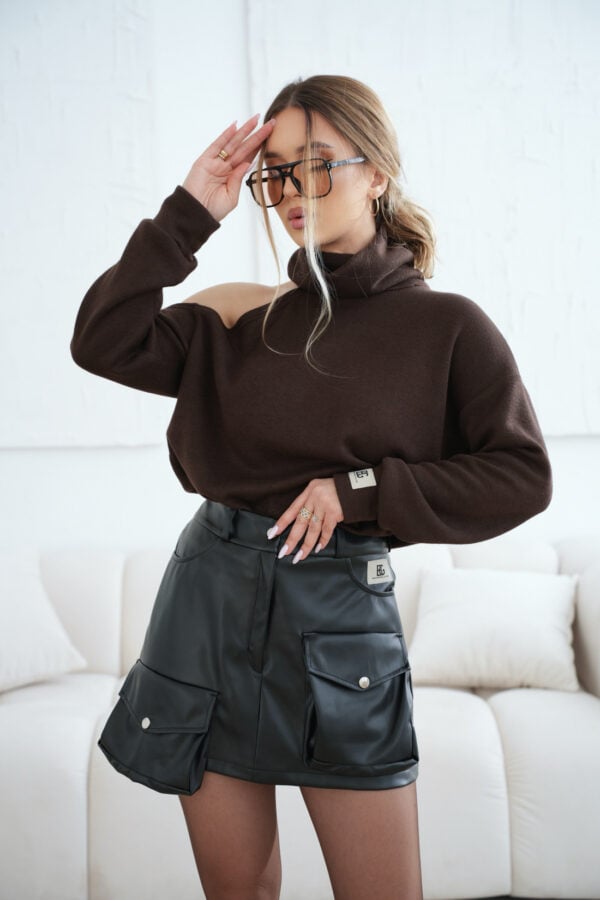 Sweter damski BG Gigi | gorzka czekolada