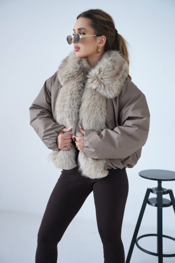 Kurtka damska BG Luxury | cappuccino Kurtka damska BG Luxury | cappuccino