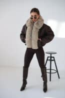 Kurtka damska BG Luxury | gorzka czekolada Kurtka damska BG Luxury | gorzka czekolada