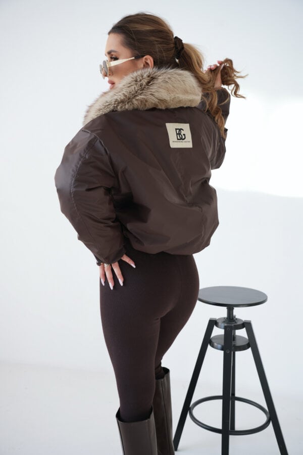 Kurtka damska BG Luxury | gorzka czekolada Kurtka damska BG Luxury | gorzka czekolada