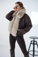 Kurtka damska BG Luxury | gorzka czekolada Kurtka damska BG Luxury | gorzka czekolada