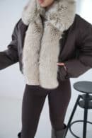 Kurtka damska BG Luxury | gorzka czekolada Kurtka damska BG Luxury | gorzka czekolada