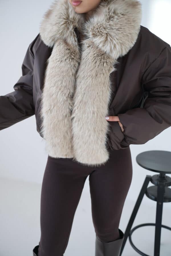 Kurtka damska BG Luxury | gorzka czekolada Kurtka damska BG Luxury | gorzka czekolada