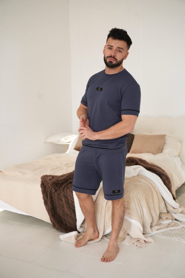 Komplet piżama męska BG Nightmare | granat