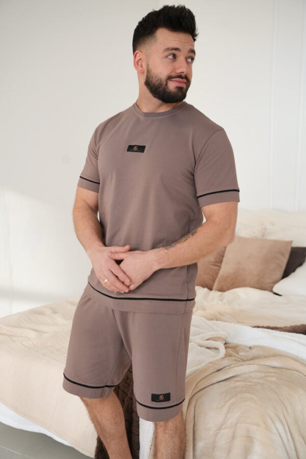 Komplet piżama męska BG Nightmare | cappuccino